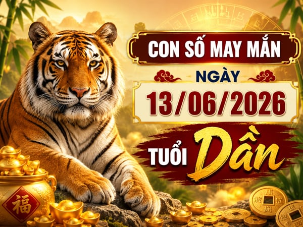 con số may mắn ngày 13/06/2026 tuổi Dần