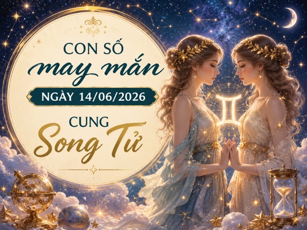 con số may mắn ngày 14/06/2026 cung Song Tử